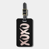 XOXO Blush Pink | Hand Letterig penseelscript Bagagelabel (Voorkant verticaal)