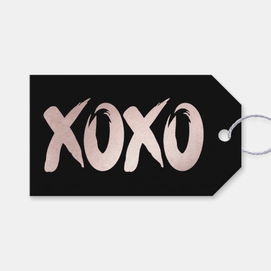XOXO Blush Pink | Hand Letterig penseelscript Cadeaulabel (Voorkant (Horizontaal))