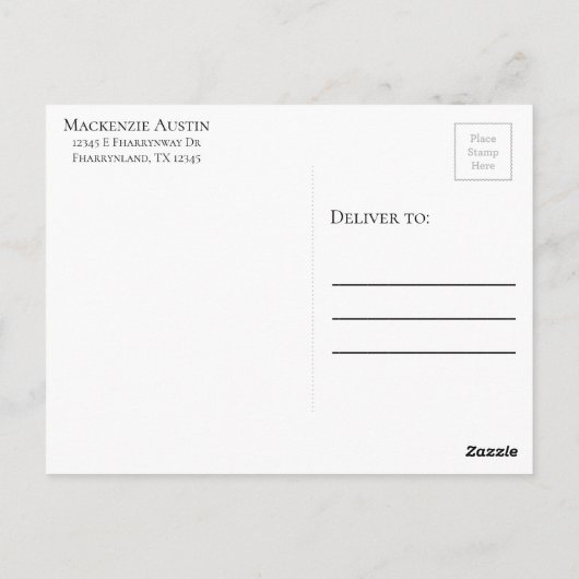 XOXO Blush Pink | Hand Letterig penseelscript leeg Briefkaart (Achterkant)