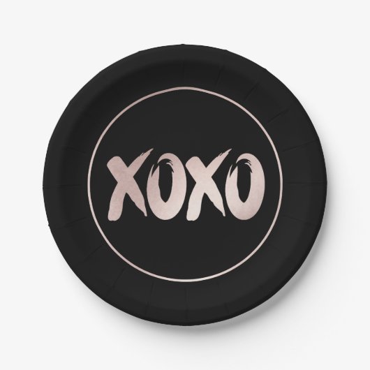 XOXO Blush Pink | Hand Letterig penseelscript Papieren Bordje (Voorkant)