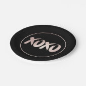 XOXO Blush Pink | Hand Letterig penseelscript Papieren Bordje (Gekanteld)