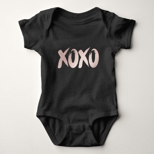 XOXO Blush Pink | Hand Letterig penseelscript Romper (Voorkant)