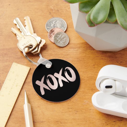 XOXO Blush Pink | Hand Letterig penseelscript Sleutelhanger (Bureau)