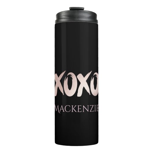 XOXO Blush Pink | Hand Letterig penseelscript Thermosbeker (Voorkant)