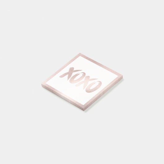 XOXO Blush Pink | Moderne borstelkalligrafie Post-it® Notes (Schuin)