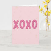 Xoxo Blush Roze Kaart (Gele Bloem)