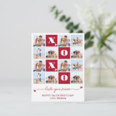 XOXO Bold Modern 12 Foto Happy Valentines Day Feestdagenkaart (Staand voorkant)