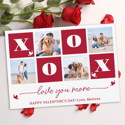 XOXO Bold Modern 4 foto Happy Valentines Day Feestdagenkaart