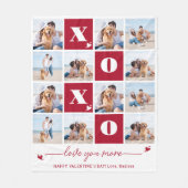 XOXO Bold Modern 4 Fotocollage Valentijnsdag Fleece Deken (Voorkant)