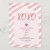  XOXO Boog Roze Galentine's Day Diner Valentijn Kaart (Voorkant / Achterkant)