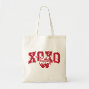 XOXO Bow Cherry Valentijnsdag Tote Bag