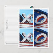 XOXO - Briefkaart met heupen en kisses (Voorkant / Achterkant)