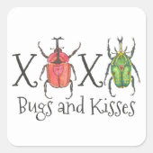 XOXO Bugs en Kisses Valentijnsdag Vierkante Sticker (Voorkant)