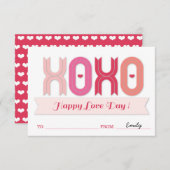 XOXO Classroom School Kinder Valentijnsdagen Kaart (Voorkant / Achterkant)
