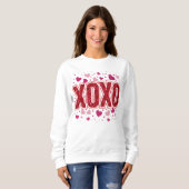 XOXO – Cute Pink Typography Valentine’s Day Trui (Voorkant volledig)