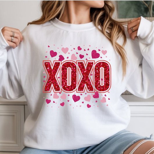 XOXO – Cute Pink Typography Valentine’s Day Trui