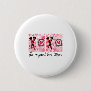 Xoxo De originele liefdesbrieven retro gecontrolee Ronde Button 5,7 Cm