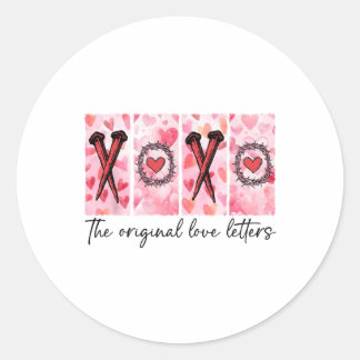 Xoxo De originele liefdesbrieven retro gecontrolee Ronde Sticker