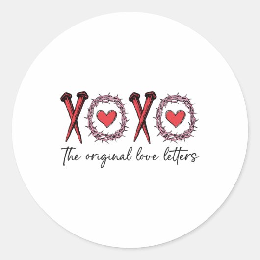 Xoxo De originele liefdesbrieven retro gecontrolee Ronde Sticker (Voorkant)