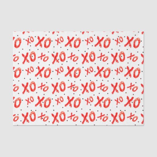 XOXO  (Design 48 Rode Serie) Tissuepapier (Voorkant)