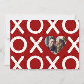 XOXO Dieprood Foto Hart Liefde Feestdagenkaart (Voorkant)