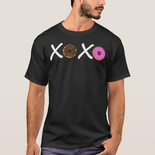 Xoxo donuts Heather Raspberry Valentine Day T-shirt (Voorkant)