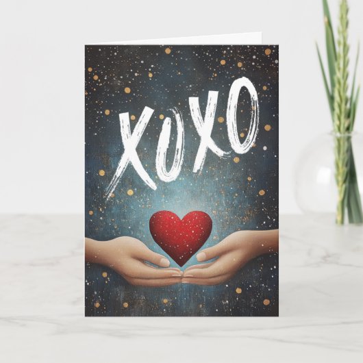 XOXO: Een geschenk van liefde Feestdagen Kaart (Voorkant)