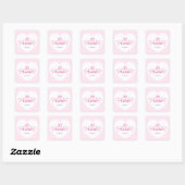 XOXO Elegant Script Pink Hearts Valentijnsdag Vierkante Sticker (Vel)