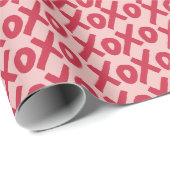 XOXO esthetisch donkerlicht roze Cadeaupapier (Rol Hoek)