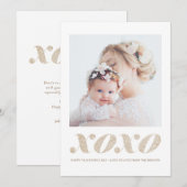 XOXO Faux Champagne Gold Glitter Valentijnsdag Feestdagenkaart (Voorkant / Achterkant)