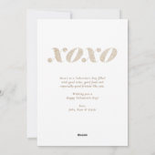 XOXO Faux Champagne Gold Glitter Valentijnsdag Feestdagenkaart (Achterkant)