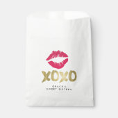 XOXO Faux Gold en Roze Lips Bedankzakje (Voorkant)