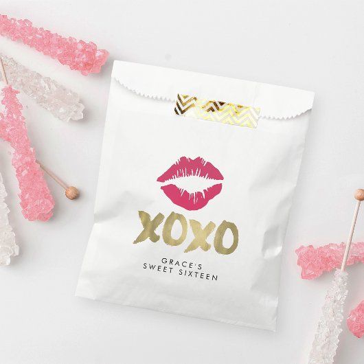 XOXO Faux Gold en Roze Lips Bedankzakje