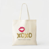 XOXO Faux Gold en Roze Lips Tote Bag (Voorkant)
