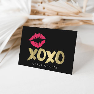 XOXO Faux Gold en Roze Lips Zwart Kaart
