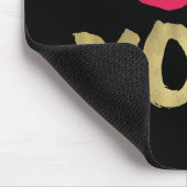 XOXO Faux Gold en Roze Lips | Zwart Muismat (Hoek)