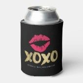 XOXO Faux Gold & Roze Lips Bachelorette Party Blikjeskoeler (Blikje Voorkant)
