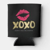 XOXO Faux Gold & Roze Lips Bachelorette Party Blikjeskoeler (Voorkant)