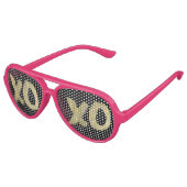 XOXO Faux Goud Roze & Zwart Aviator Zonnebril (Gekanteld)