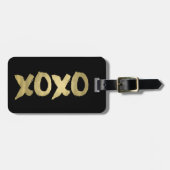 XOXO Faux Goud & Zwart Modern Chique Bagagelabel (Voorkant horizontaal)