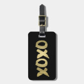 XOXO Faux Goud & Zwart Modern Chique Bagagelabel (Voorkant verticaal)