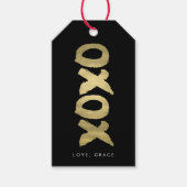XOXO Faux Goud & Zwart Modern Chique Cadeaulabel (Voorkant)