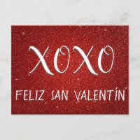 XOXO Feliz San Valentín Red Sparkle en Glitter