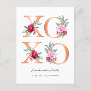 XOXO Floral Valentijnsdag Briefkaart