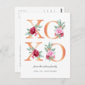 XOXO Floral Valentijnsdag Briefkaart (Voorkant / Achterkant)
