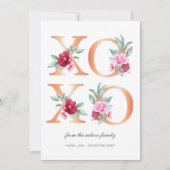 XOXO Floral Valentijnsdag Feestdagenkaart (Voorkant)