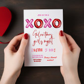XOXO folie ballon Galentines meisjes Uitnodiging