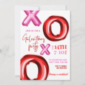 XOXO folie ballon Galentines Party Invitation Kaart (Voorkant)