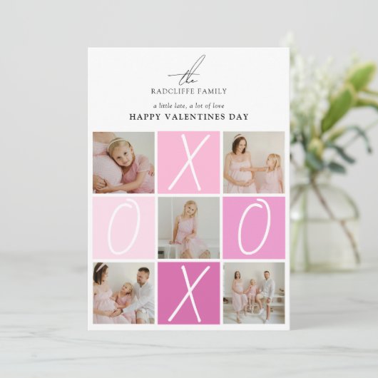 XOXO Foto Collage Valentijnskaart  Feestdagenkaart (Staand voorkant)