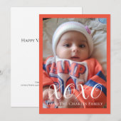 XOXO Foto Valentijnsdag kaart (Voorkant / Achterkant)